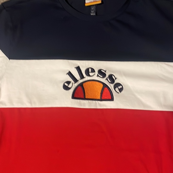 Ellesse Shirt, Large and Red White Navy Blue - Picture 2 of 5